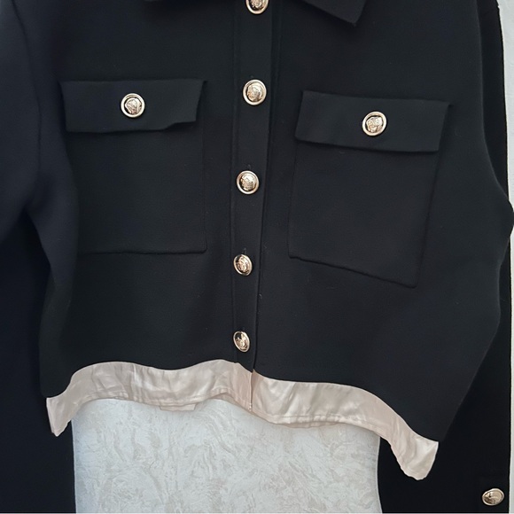 New Season SANDRO Haylo Layered Look Cardigan contrast hem size 36 - Picture 5 of 8